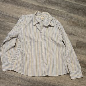 Talbots Striped Button Front Top Sz 16